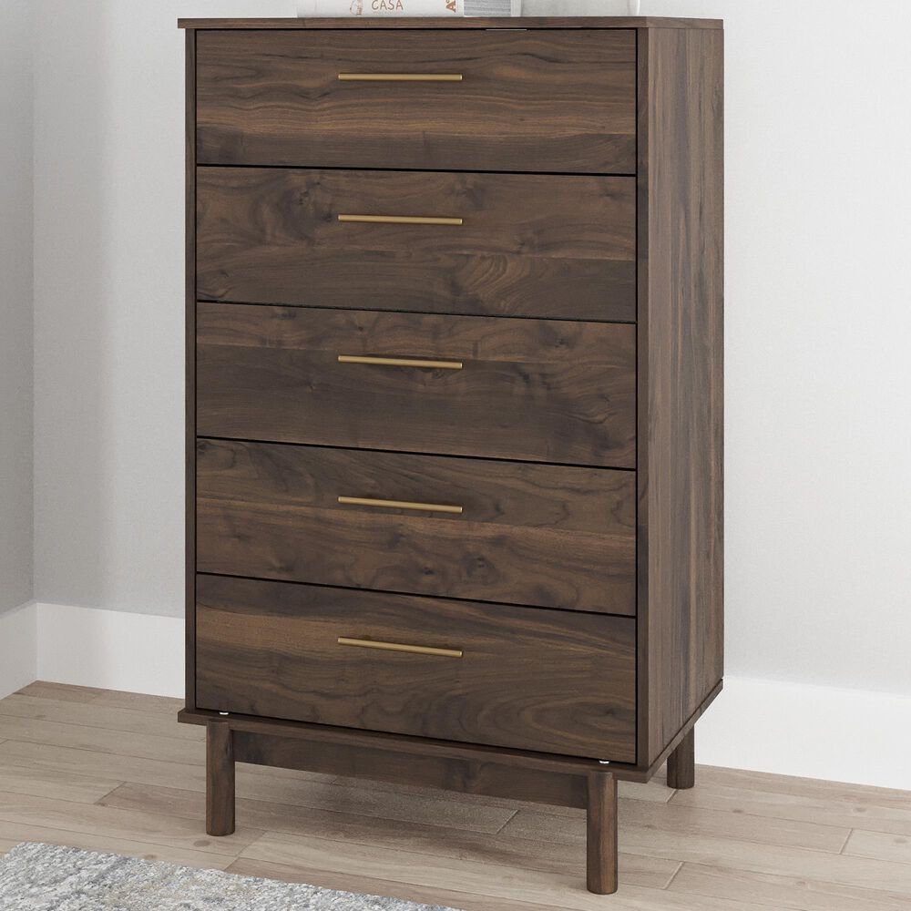 Ashley Calverson 5-Drawer Chest in Mocha, , large