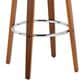 LumiSource Toriano Swivel Bar Stool with Blue Fabric Upholstery in Walnut and Chrome (Set of 2), , large