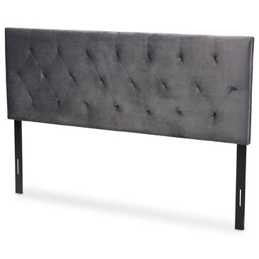 Baxton Studio Felix Queen Upholstered Headboard in Grey, , large