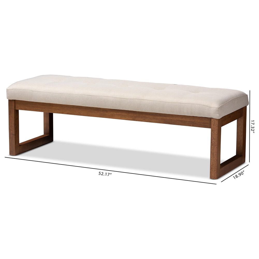 Baxton Studio Caramay Accent Bench in Light Beige, , large