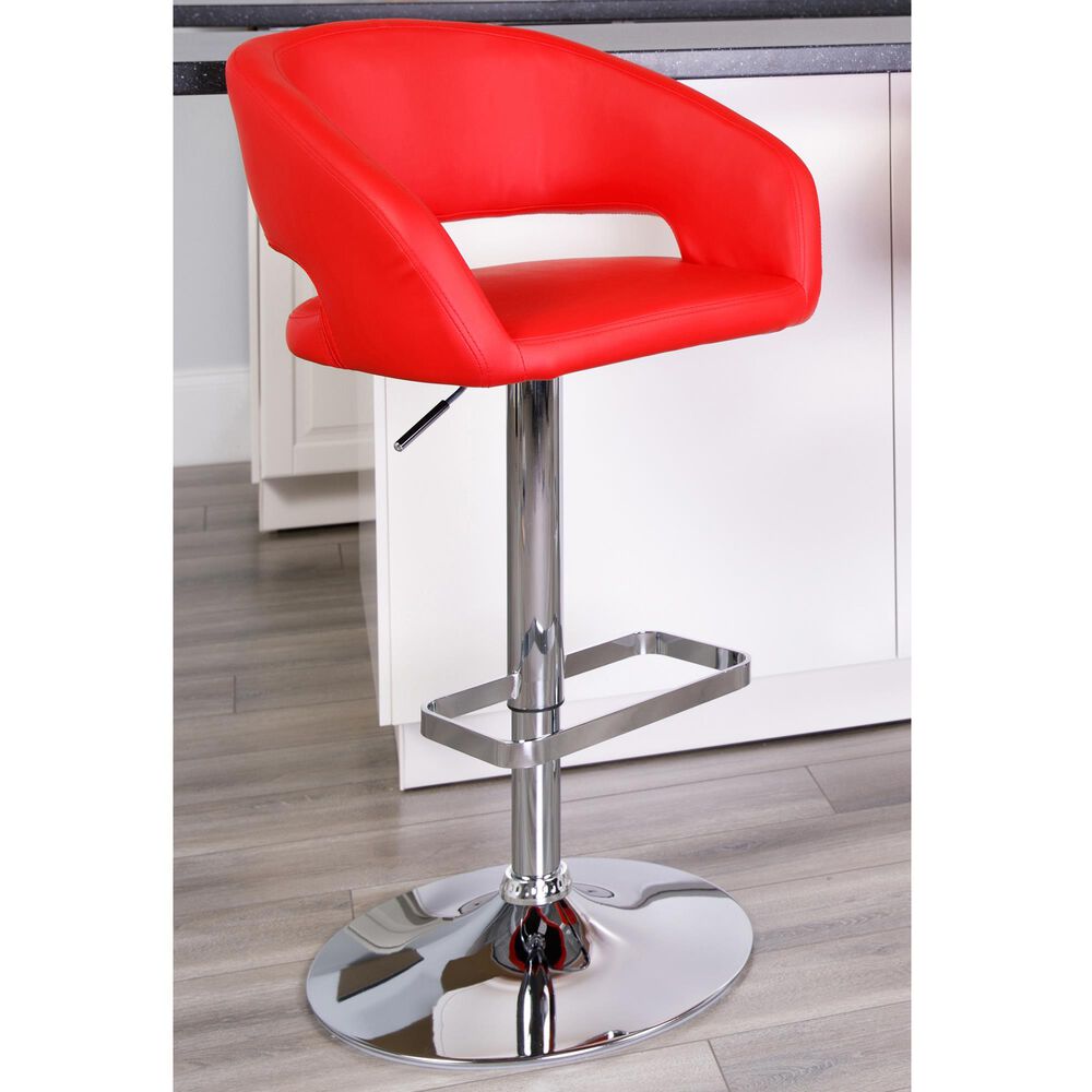 Flash Furniture Adjustable Barstool in Red, , large