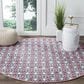 Safavieh Montauk 4" Round Coral and Multicolor Area Rug, , large