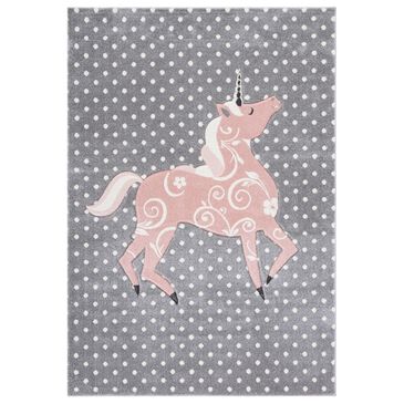 Safavieh Carousel 6"7" x 9" Grey, Ivory and Pink Kids  Area Rug, , large