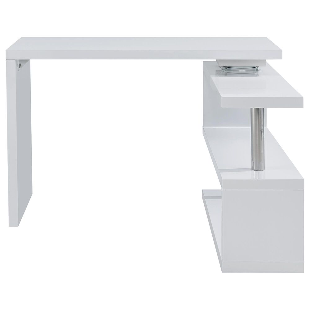 Southern Enterprises Yatesling Corner Desk in White/Chrome, , large