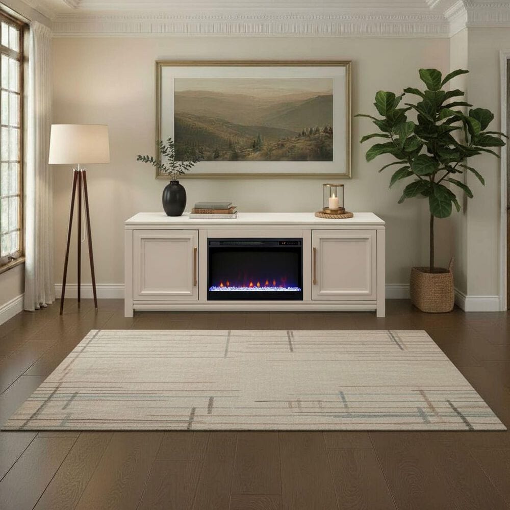 Legends Home The Cove 72" Fireplace Console with Fireplace Insert in Khaki, , large