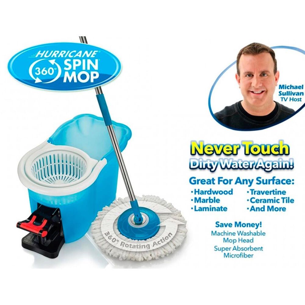 Hurricane Spin Mop As Seen On TV Mop & Bucket Cleaning System by BulbHead