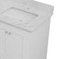 Lexora Home Dukes 60" Double Bathroom Vanity in White with 2 cm White Carrara Marble Top and Rectangular Sinks, , large