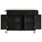 HOMLUX 54" Kitchen Island Cart with Solid Wood Top and Locking Wheels in Black, , large