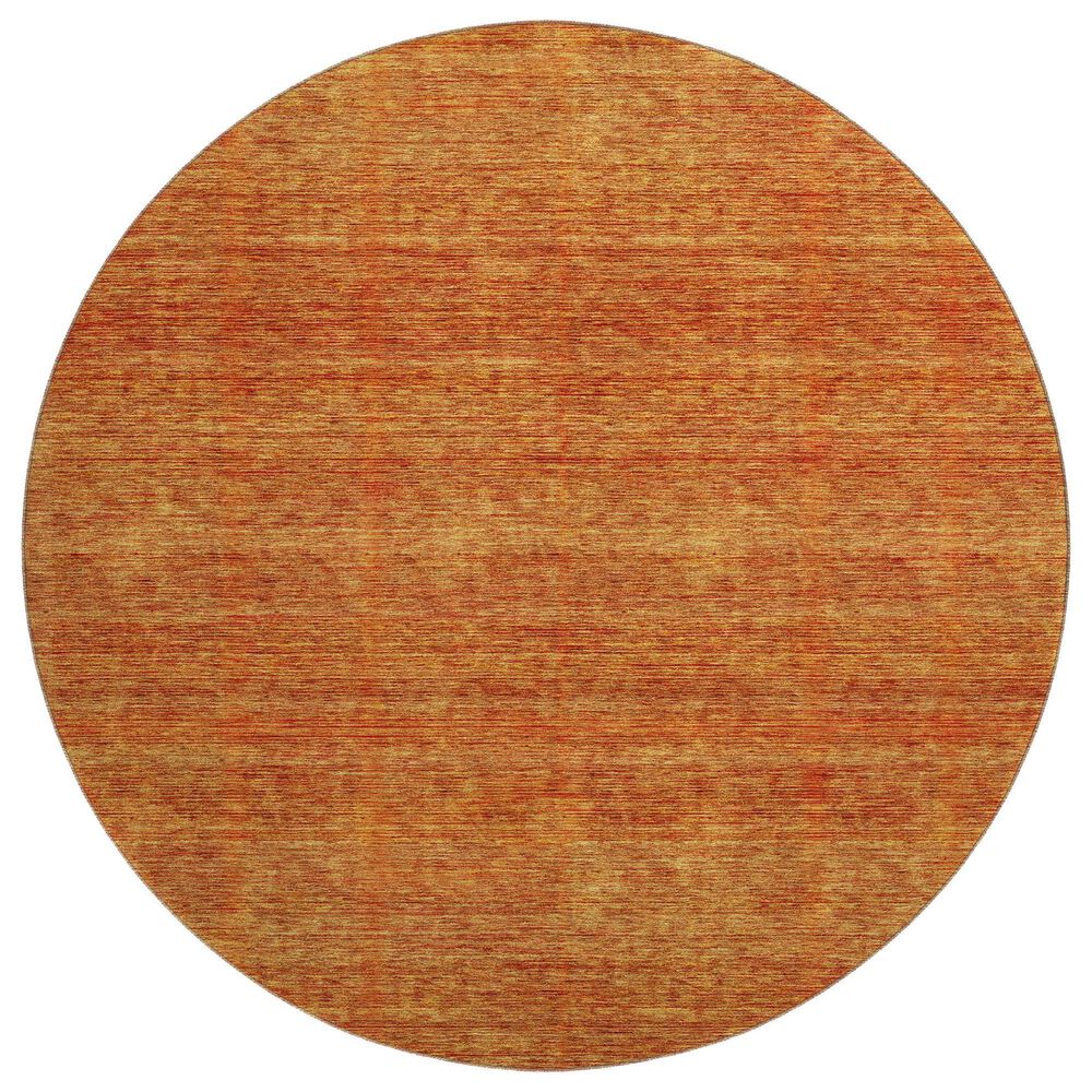 Dalyn Rug Company Soft Essentials Solid Orange 8" Round Indoor/Outdoor Area Rug, , large