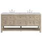James Martin Vanities Breckenridge 72" Double Bathroom Vanity in Whitewashed Oak with 3 cm Eternal Jasmine Pearl Silestone Top, Rectangular Sinks and FreePower Wireless Charger, , large