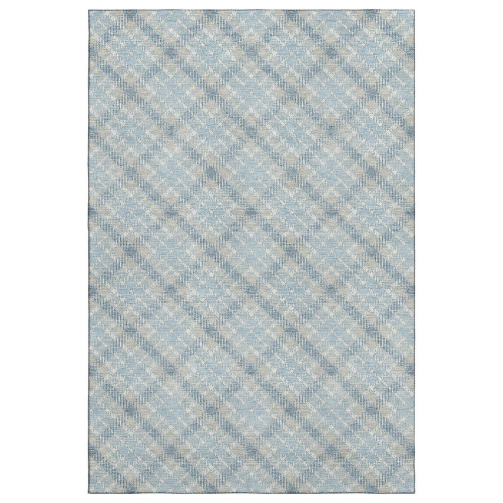 Dalyn Rug Company Soft Essentials Plaid Sky 9" x 12" Indoor/Outdoor Area Rug, , large