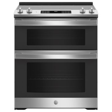 GE Appliances 30" Slide-In Electric Double Oven Range with Convection in Stainless Steel, , large