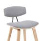 Armen Living Fox Bar Height Stool with Gray Upholstery in Patterned Oak, , large