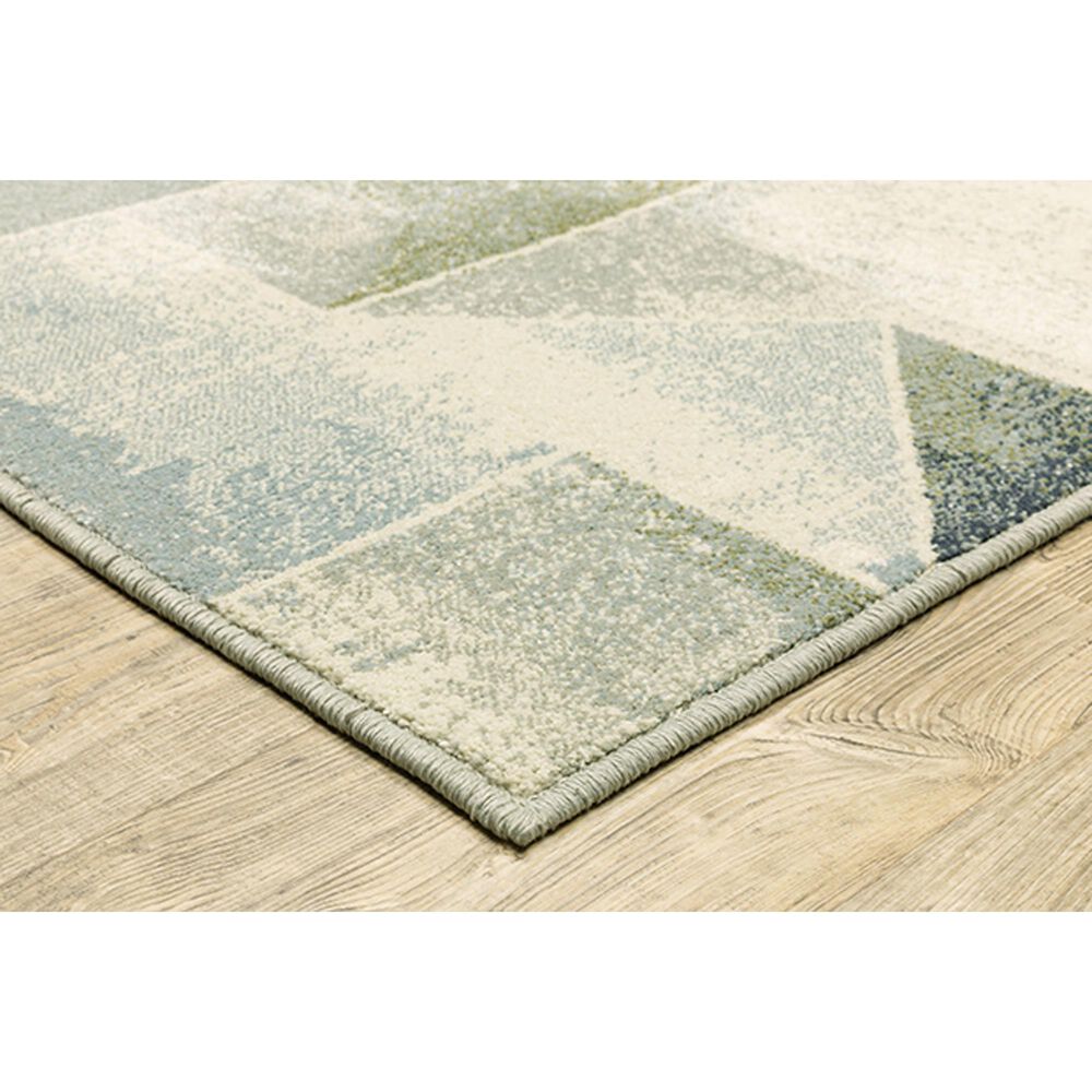 Oriental Weavers Branson Geometric Prisms 1&#39;10&quot; x 7&#39;3&quot; Blue and Green Runner, , large