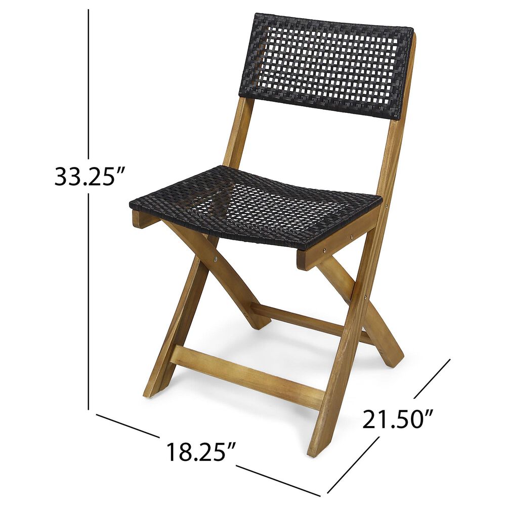 Hearth and Haven Hillside 3-Piece Outdoor Bistro Set in Brown and Black, , large