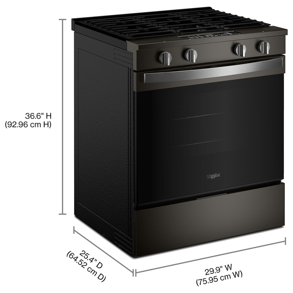Whirlpool 30" Gas Smart Range in Black-on-Stainless Steel, , large