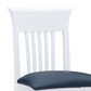 Linon Home Decor Jenny Side Chair with Navy Blue Faux Leather Cushion Seat in White (Set of 2), , large