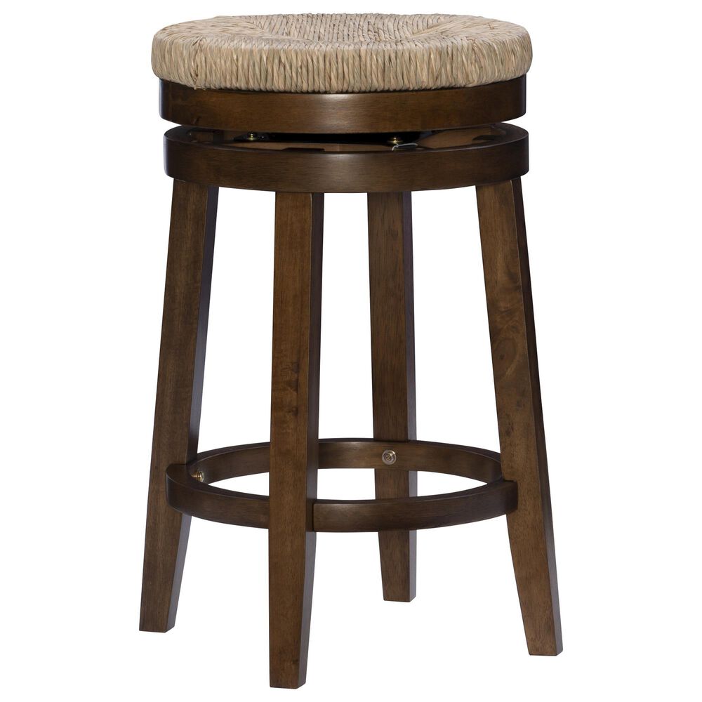 Linon Home Decor Morgan Swivel Counter Stool in Walnut, , large
