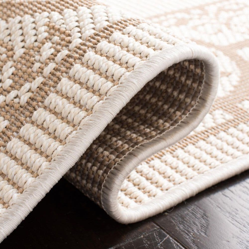 Safavieh Bermuda Floral 9&#39; x 12&#39; Ivory and Beige Indoor/Outdoor Area Performance Rug, , large