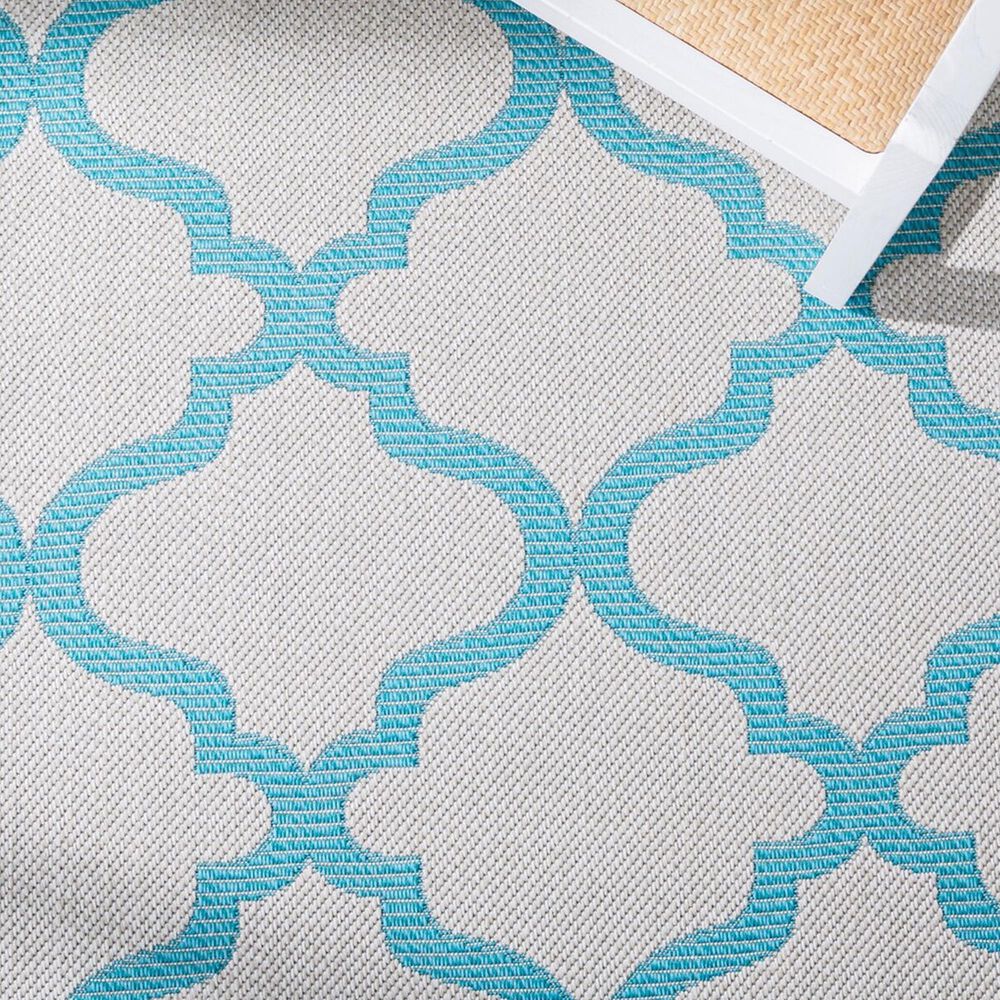 Safavieh Bermuda 3&#39; x 5&#39; Beige and Aqua Indoor/Outdoor Area Performance Rug, , large