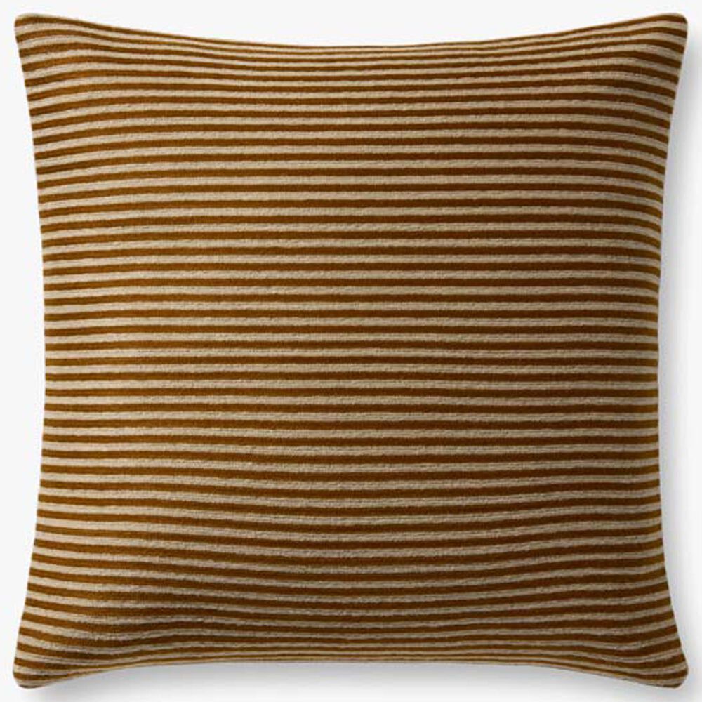 Loloi 18" Square Throw Pillow in Mustard and Beige, , large