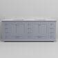 Lexora Home Dukes 84" Double Bathroom Vanity in Dark grey with 2 cm White Carrara Marble Top and Rectangular Sinks, , large