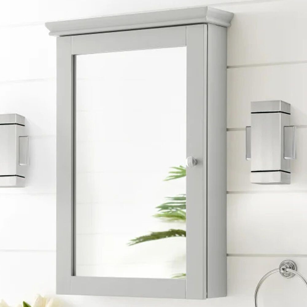 Crosley Furniture Lydia Mirror Wall Cabinet in Gray ...