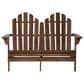 Linon Home Decor Adirondack Double Bench in Rich Acorn, , large