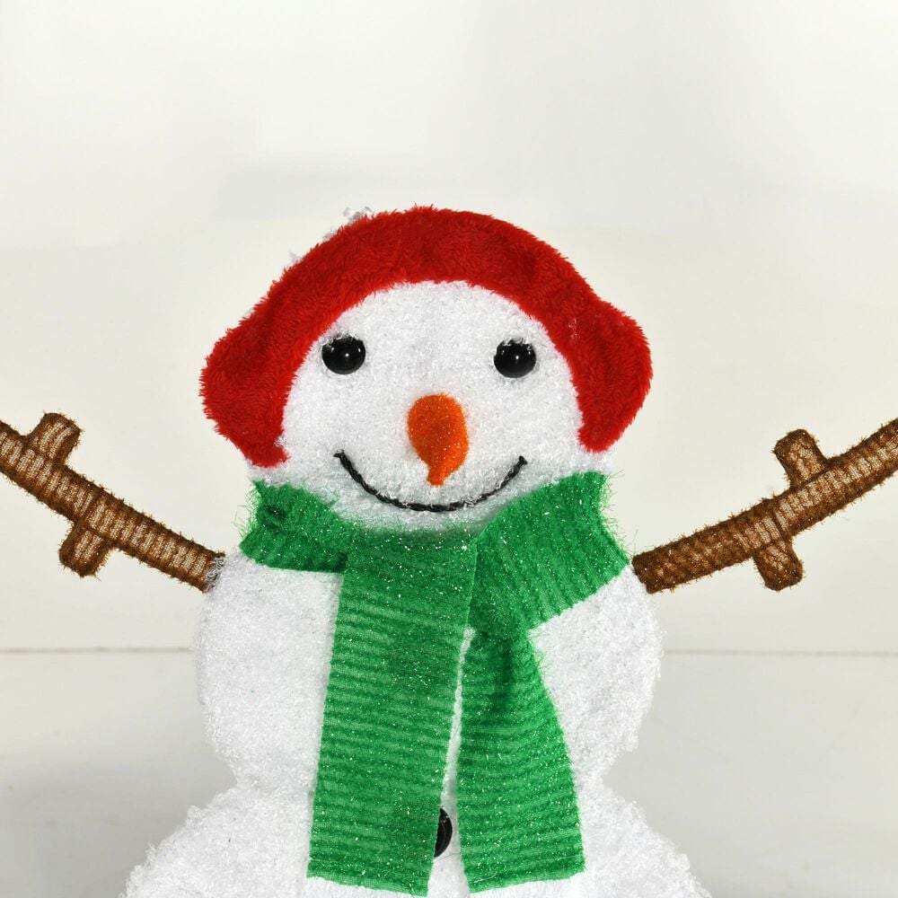 HOMLUX 3-Piece Snowman Set with LED Lights in White, , large