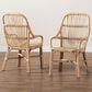 Baxton Studio Sumatera Arm Chair in Natural Brown (Set of 2), , large
