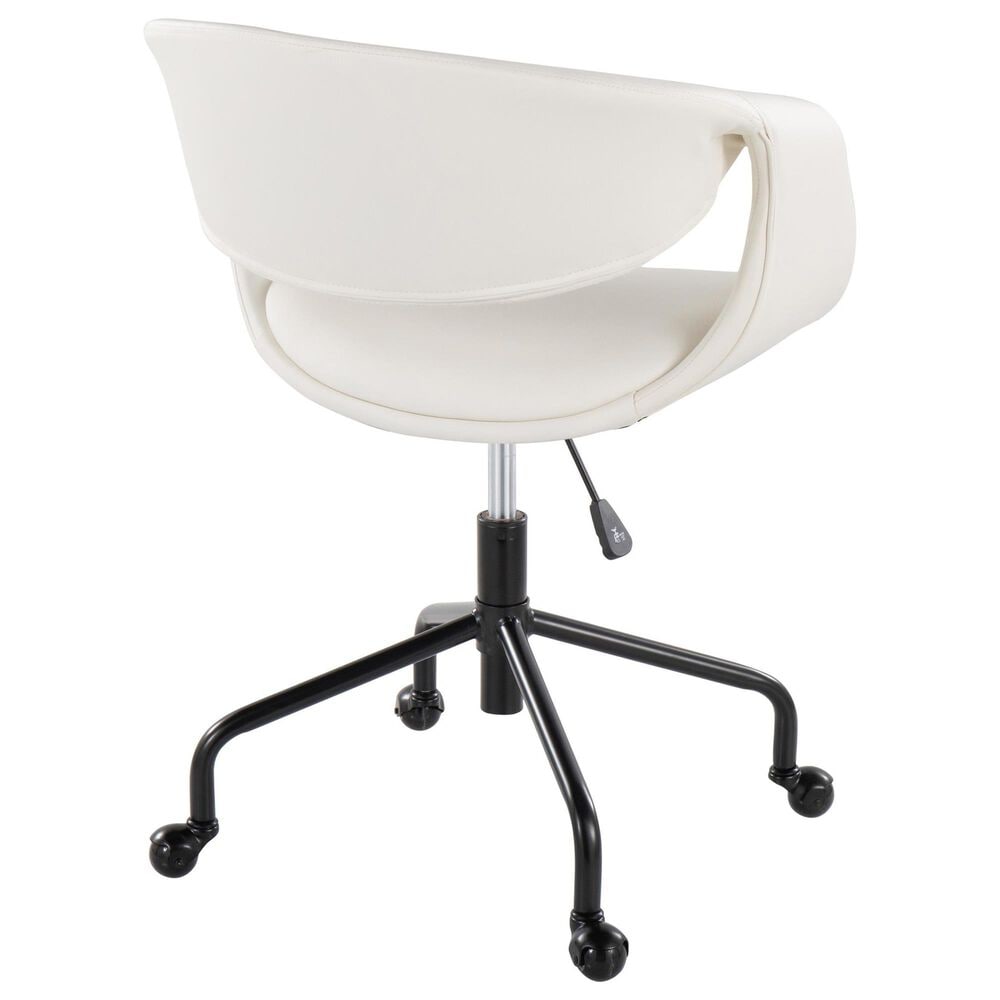 Lumisource Curvo Task Chair with White Cushion in Black, , large