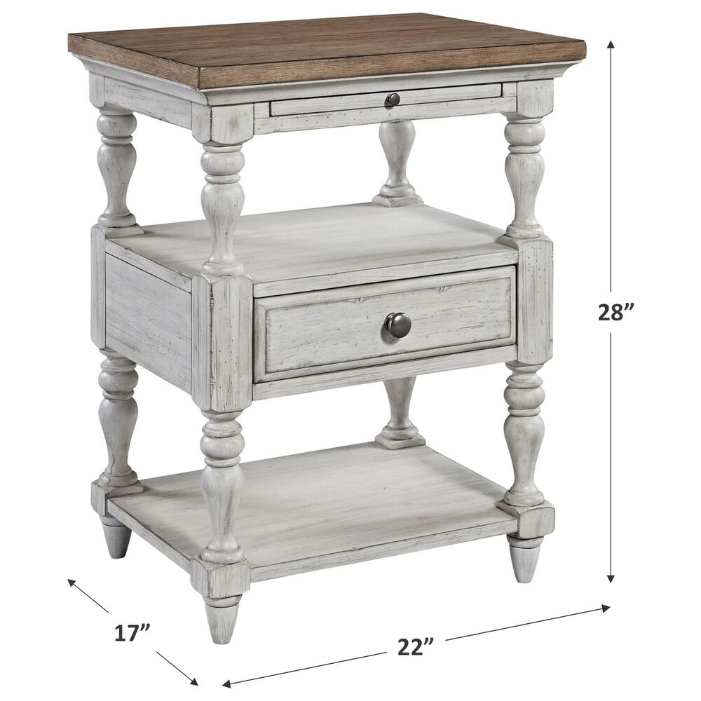 Belle Furnishings Farmhouse Reimagined 1 Drawer Night Stand in White, , large