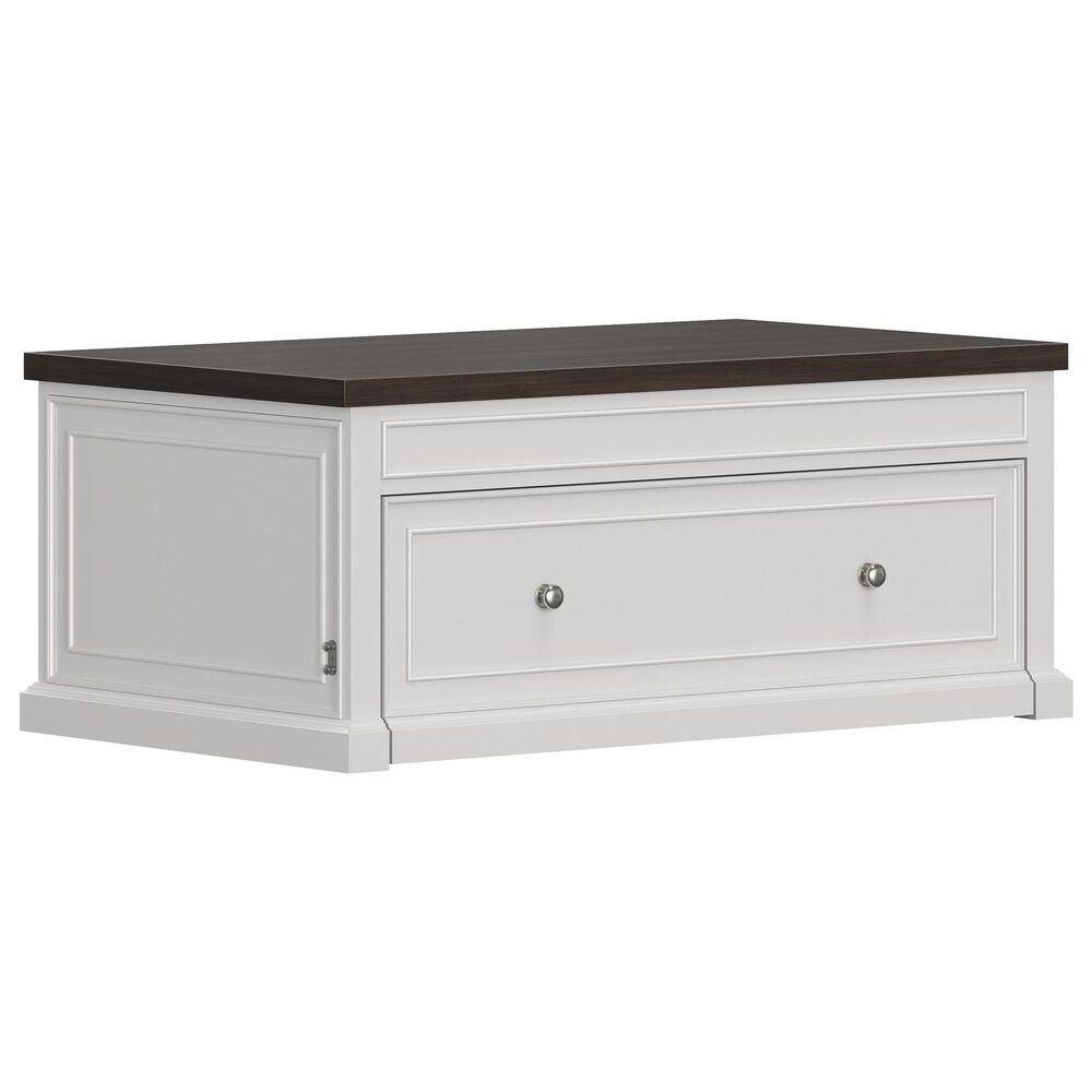 Richlands Furniture Soren Lift Top Dream Console with Twin Convertible Bed in White and Brown, , large