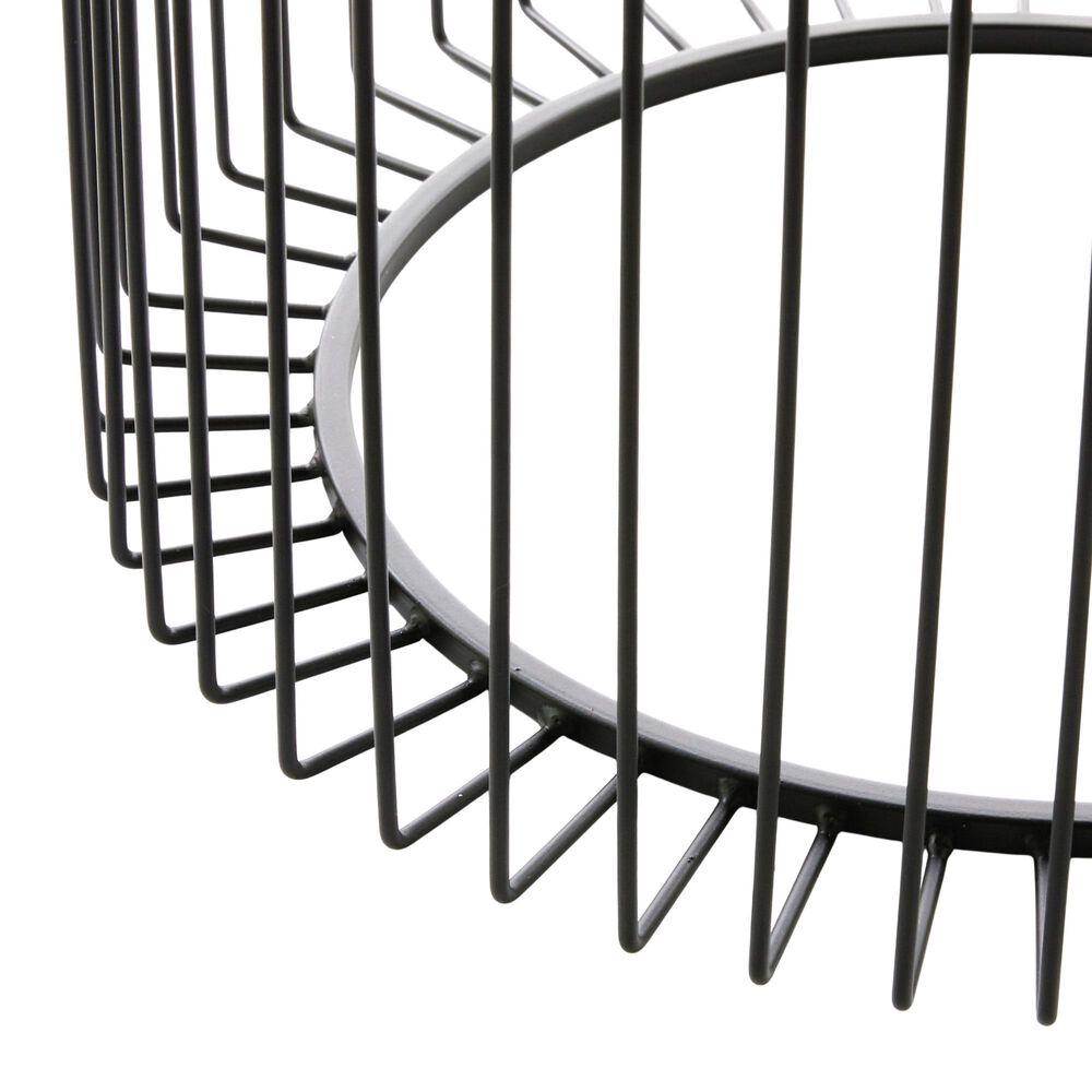 Maple and Jade Open Wire Frame End Table in Matte Black, , large