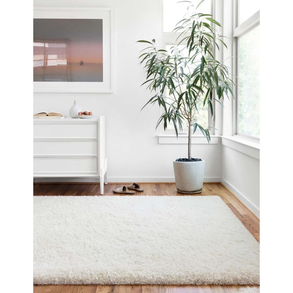 Loloi II Mila Shag MIL-01 9&#39;3&quot; x 13&#39; White Area Rug, , large