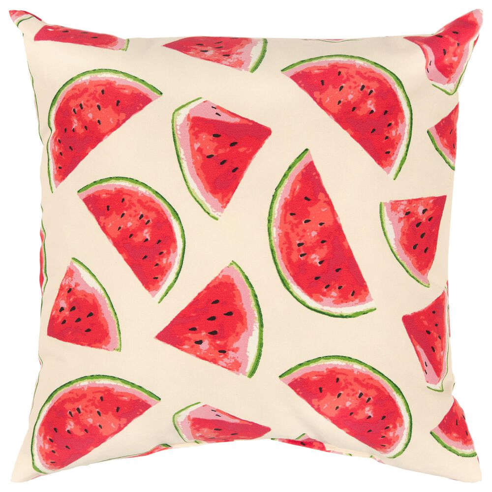 Rizzy Home Watermelon 22" Indoor/ Outdoor Pillow in Watermelon, , large