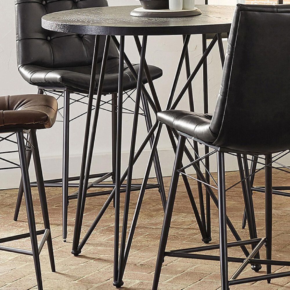 Pacific Landing Rennes Counter Height Table in Black and Gunmetal - Table Only, , large