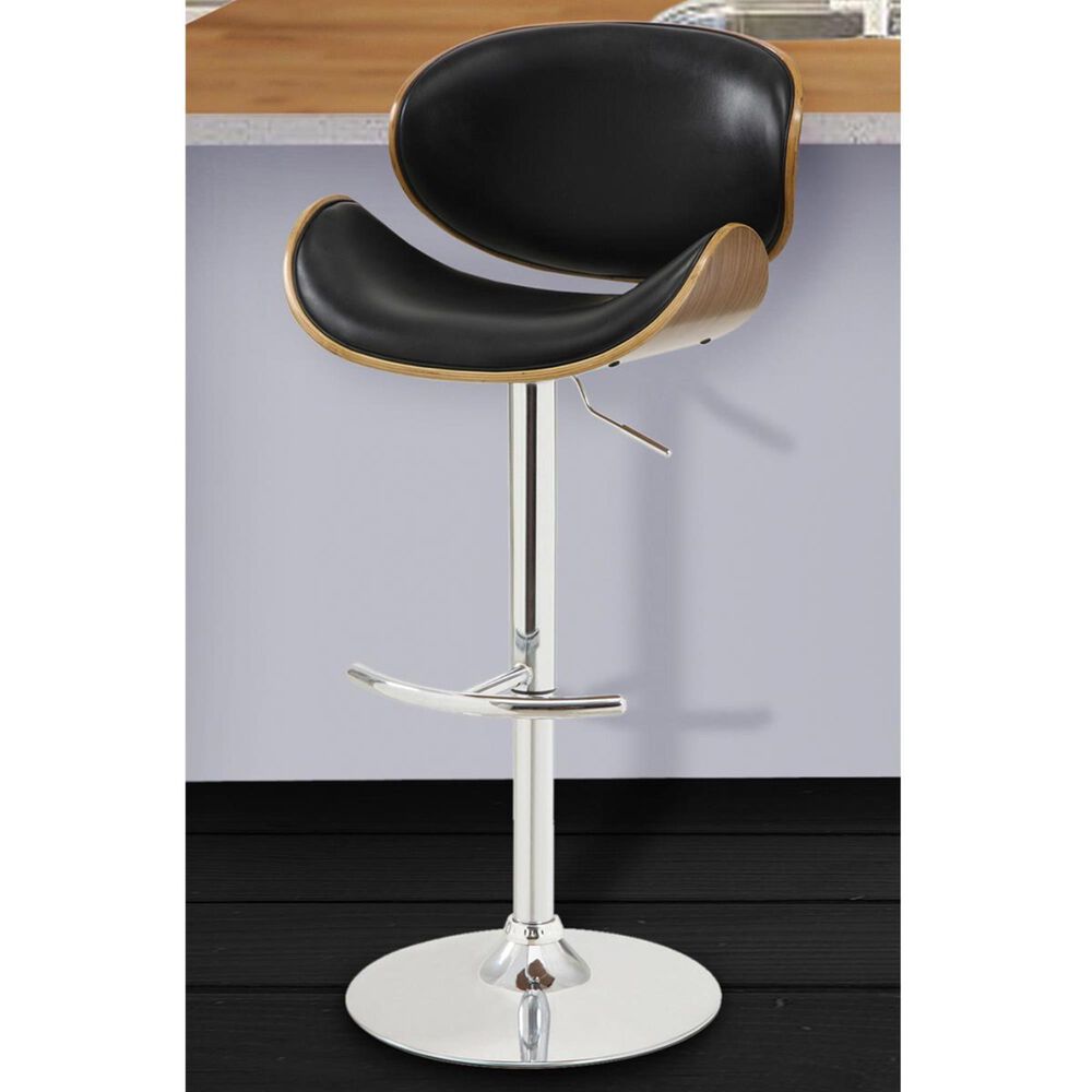 Blue River Naples Swivel Bar Stool in Black and Walnut, , large