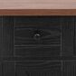 HOMLUX 53" Farmhouse Kitchen Island with Two Tempered Glass Cabinet Doors in Black, , large