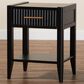 Baxton Studio Primrose 1-Drawer Nightstand in Black, , large