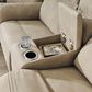 Ashley Next-Gen DuraPella Power Console Loveseat with Power Headrest in Sand, , large