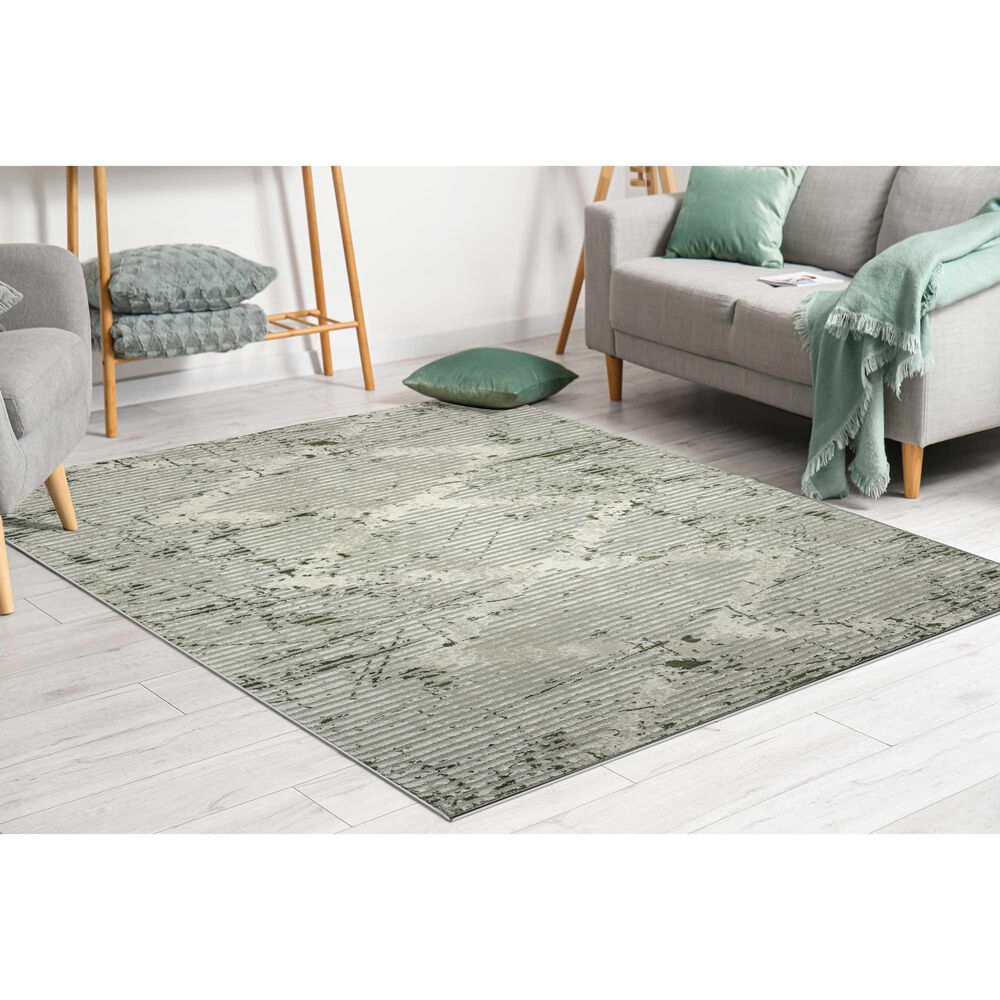 Radici USA Davide Geometric 7&#39;10&quot; x 10&#39;6&quot; Green Area Rug, , large