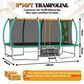 HOMLUX 8" x 14" Outdoor Trampoline with Storage Bag in Green, , large