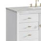 James Martin Vanities Myrrin 48" Single Bathroom Vanity in Bright White with 3 cm Eternal Jasmine Pearl Silestone Top, Rectangular Sink and FreePower Wireless Charger, , large