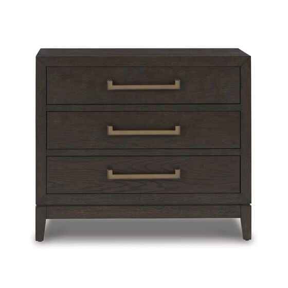 Millennium Burkhaus 3 Drawer Nightstand in Brown Oak