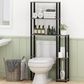 HOMLUX Turn-N-Tube 5-Shelf Toilet Space Saver in French Oak Grey and Black, , large