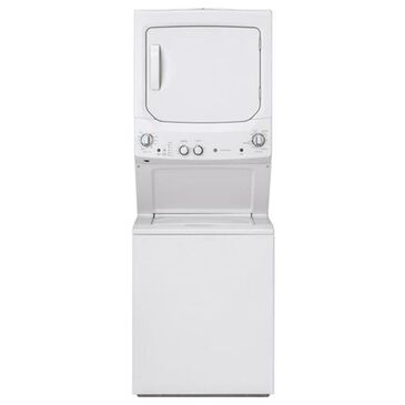 GE Appliances 27" Spacemaker Stack Washer With Electric Dryer in White, , large