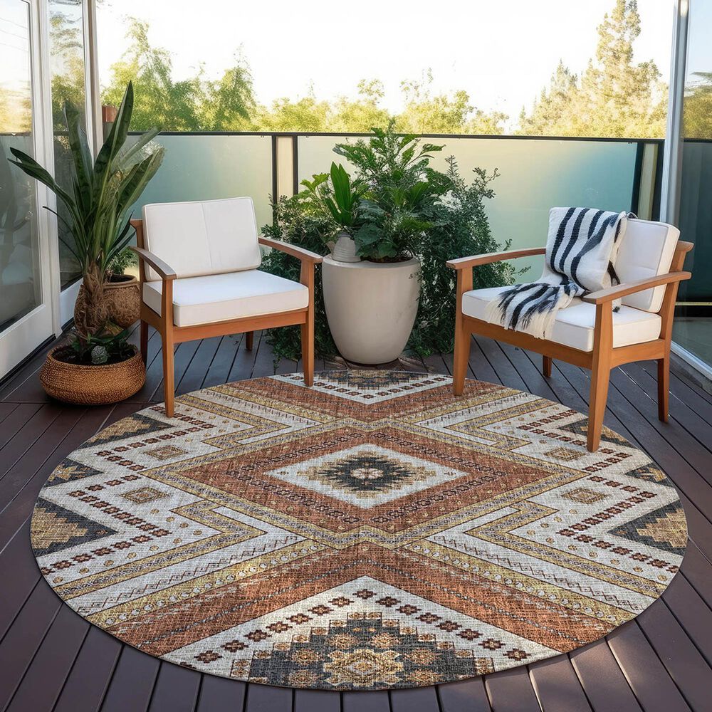 Dalyn Rug Company Portico PO5 Copper 8&#39; Round Area Rug, , large