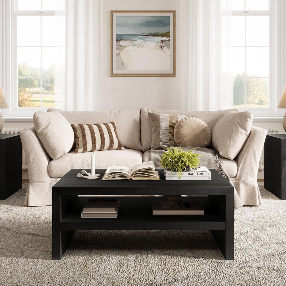 Jofran Dev 1-Shelf Coffee Table in Black, , large