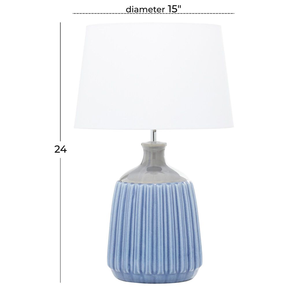 Maple and Jade Table Lamp in Shiny Blue and Gray, , large